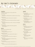 Italian Pasta Menu