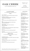 Steak Dinner Menu