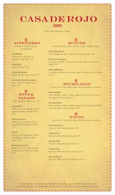 Customize Mexican Cuisine Menu