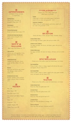Customize Mexican Cuisine Menu Page 2