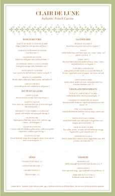 Customize Fancy French Menu