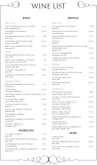 Fine Dining Wine List Long
