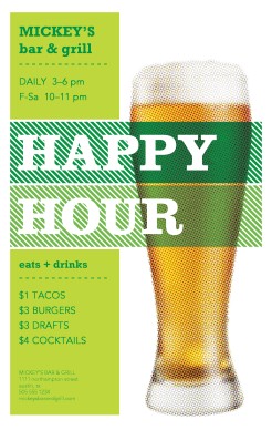 Customize Bar Happy Hour Flyer