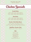 Chicken Specials Menu
