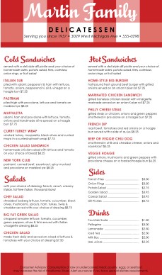 Customize Fast Deli Menu