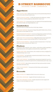 Customize City Barbeque Menu