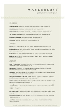 Customize Casual Fine Dining Menu