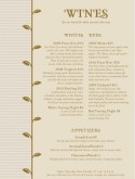 The Winery Menu