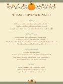 Happy Thanksgiving Menu