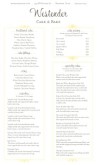 Wedding Cake Menu