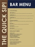 Modern Pool Bar Menu