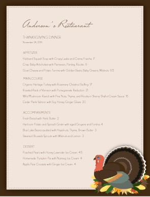 Customize Family Thanksgiving Menu
