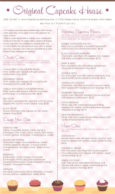 Customize Cupcake Menu Long