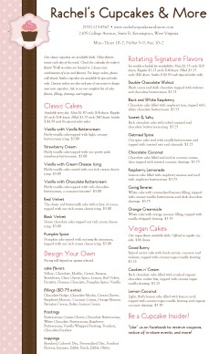 Customize Cake Shop Menu Long
