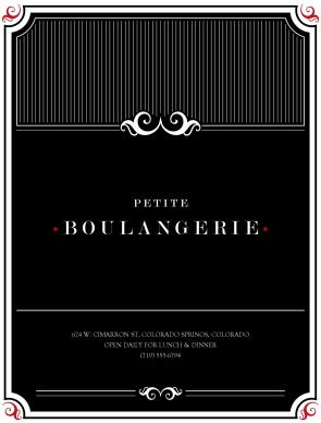 Customize Brasserie Menu Cover
