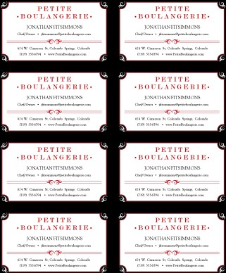 Customize Brasserie Business Card