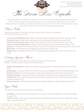 Customize Cupcakes Menu