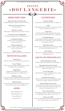 Customize Brasserie Menu Long