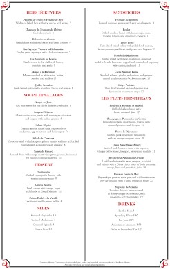 Customize Brasserie Menu Tabloid Page