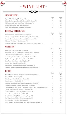 Customize Brasserie Wine List