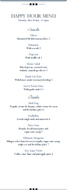 Customize Downtown Dining Bar Menu