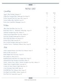 Downtown Dining Wine List
