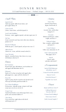 Customize Downtown Dining Menu Long
