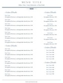 Downtown Dining Menu Page