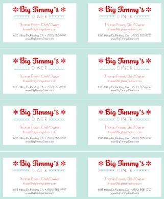 Customize Vintage Diner Business Card
