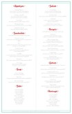 Vintage Diner Menu Tabloid Page