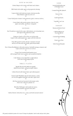 Customize Dinner Menu Tabloid Page