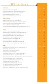 Modern Cafe Wine List