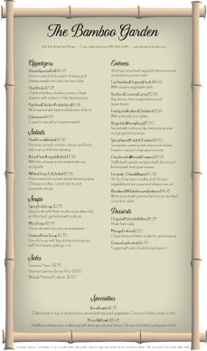 Customize Asian Cafe Menu
