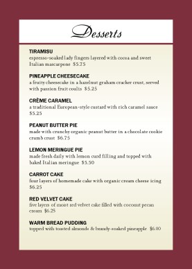 Customize American Food Table Tent