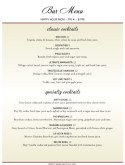 American Bar Menu