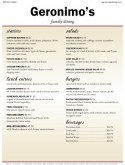 American Food Restaurant Menu