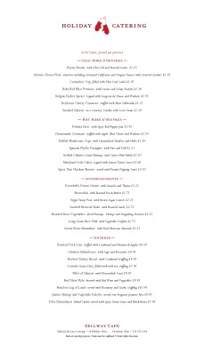 Customize Winter Catering Menu