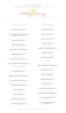 Customize Holiday Buffet Catering Menu