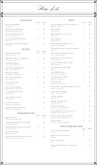 Elegant Wine List