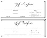 Fine Dining Gift Certificate 2up