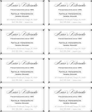 Customize Fine Dining Business Card