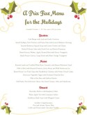 Christmas Holly Buffet Menu
