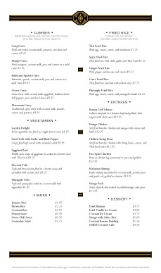 Customize Thai Restaurant Menu Page