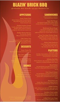 Customize Barbecue Grill Menu
