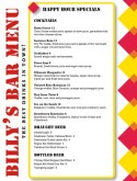 Hamburger Bar Menu