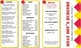 Hamburger Takeout Menu