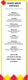 Hamburger Specials Menu