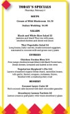 Burger Specials Menu