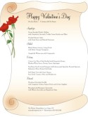Scroll Valentines Day Menu