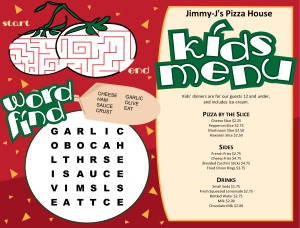 Customize Pizza for Kids Menu